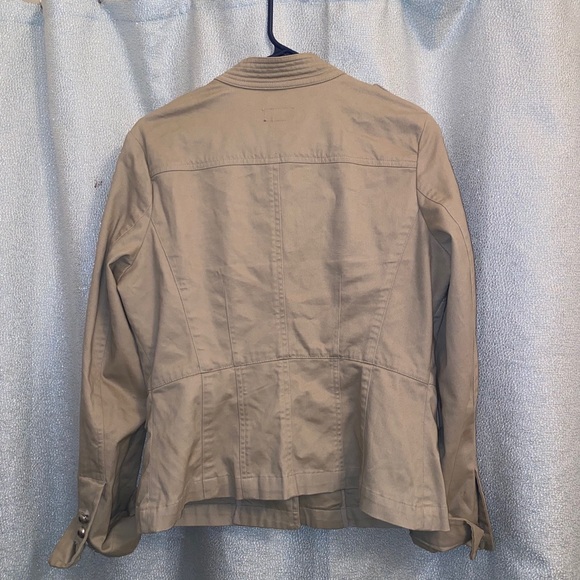 Khaki bomber women’s jacket with pockets - Picture 3 of 3
